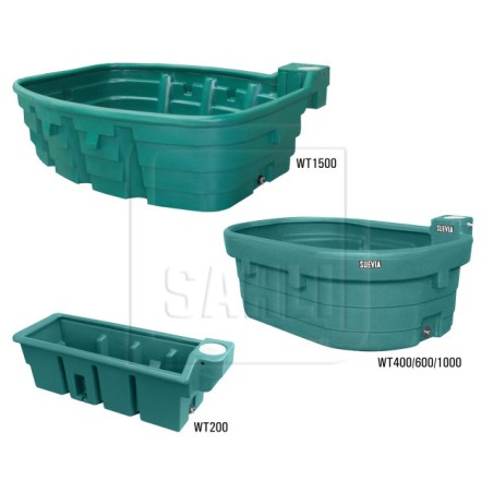 Bacs de pâture plastique 200 - 1500 litres