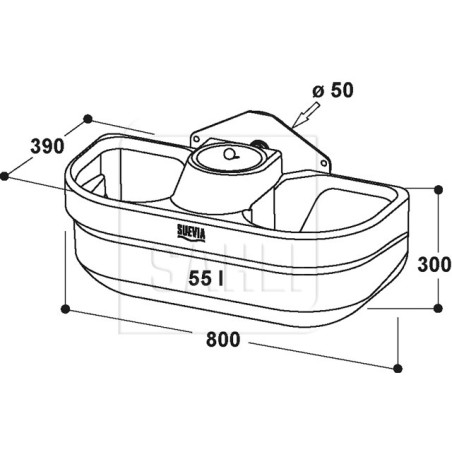 Bac pour tonne à eau FT55